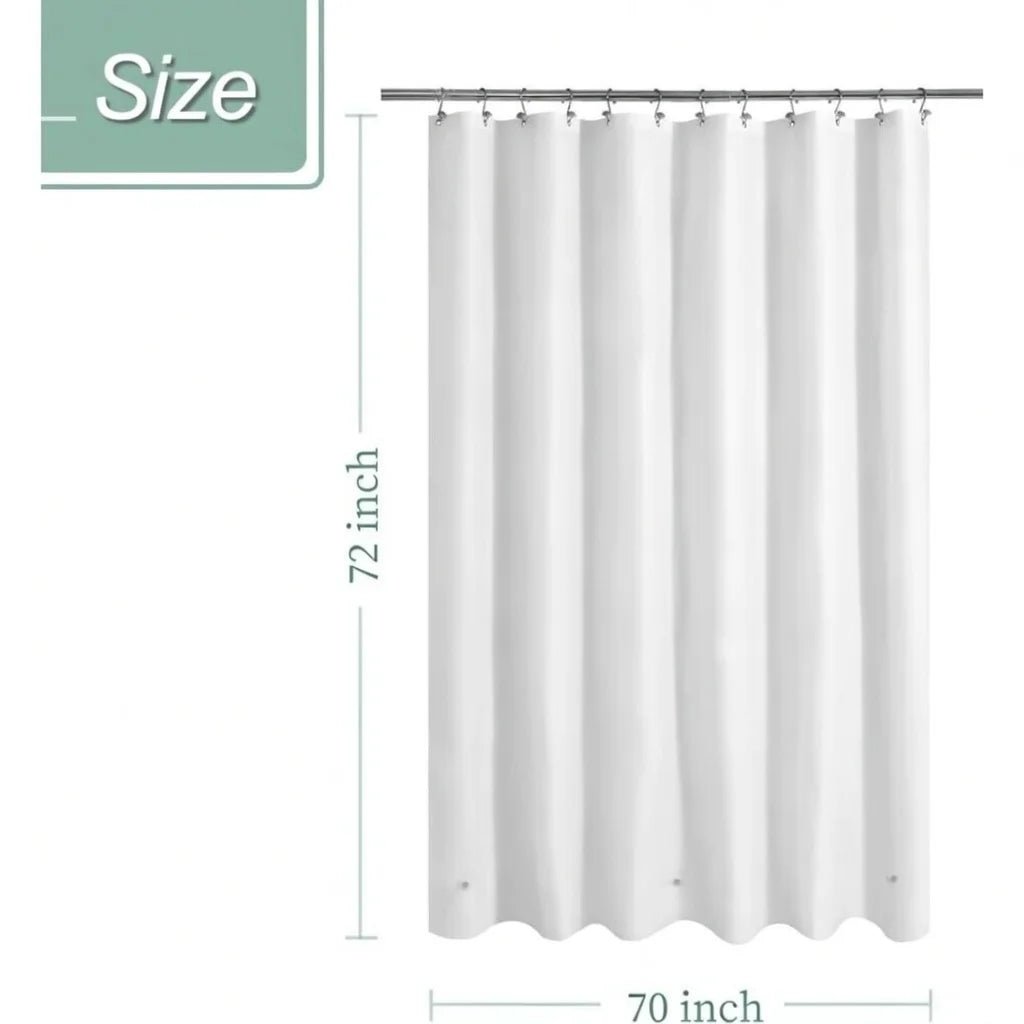 Clear PEVA Shower Curtain Liner Waterproof PVC Free Bathroom Splash Protection