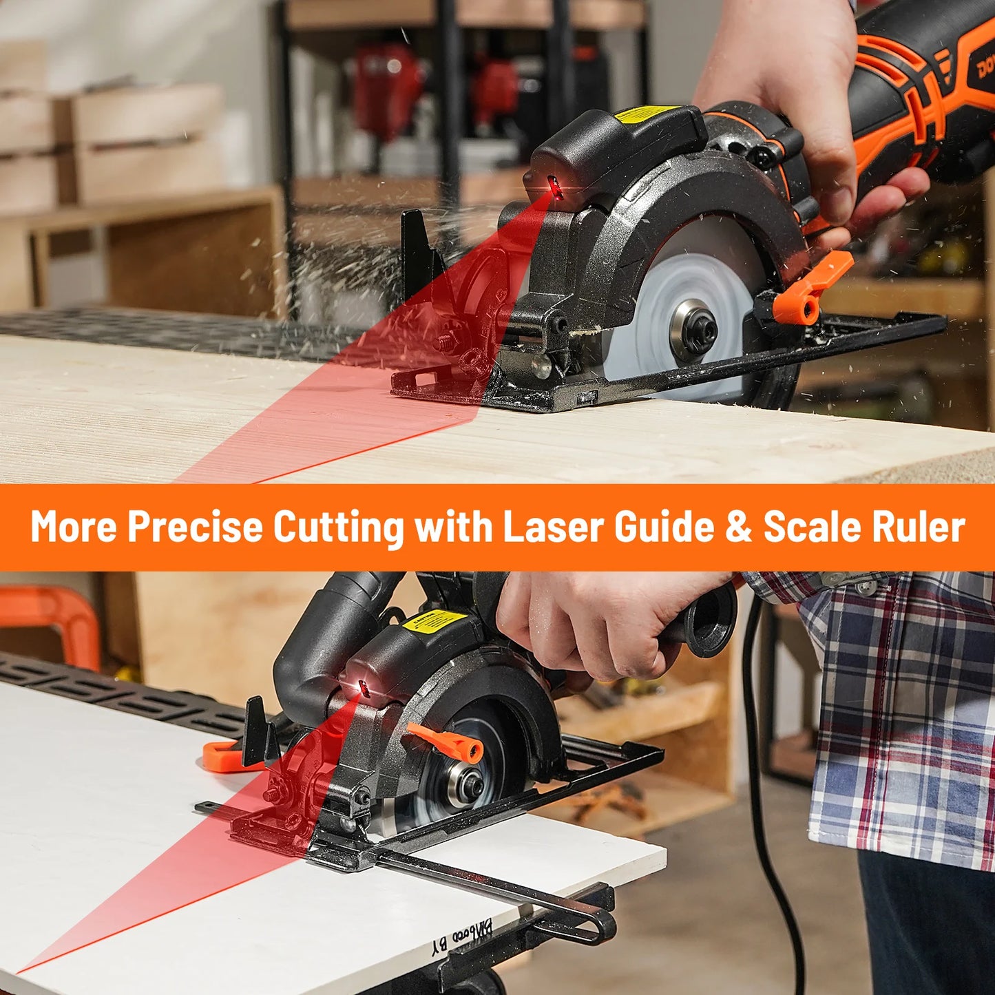 DOVAMAN 5.8A Circular Saw With Laser Guide And Six Blades