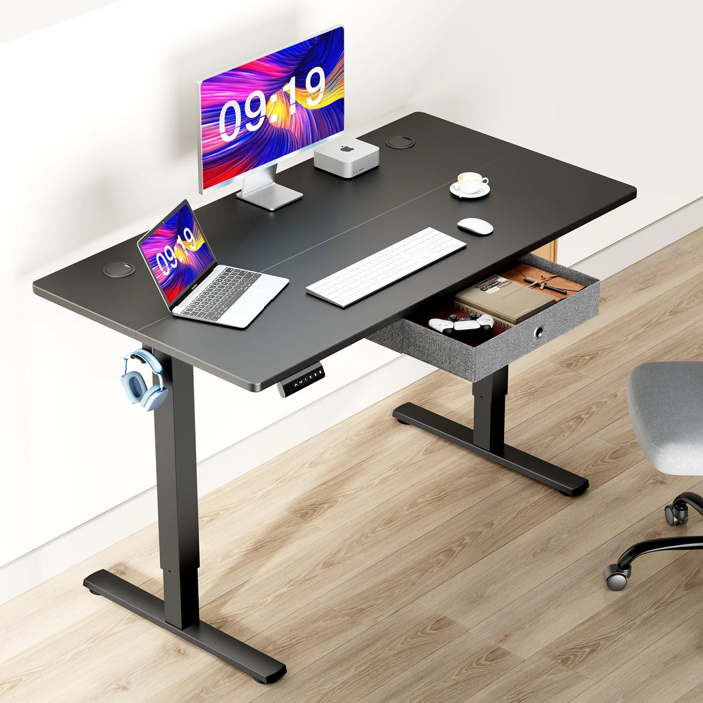 JHK Electric Standing Desk Height Adjustable Computer Workstation For Office