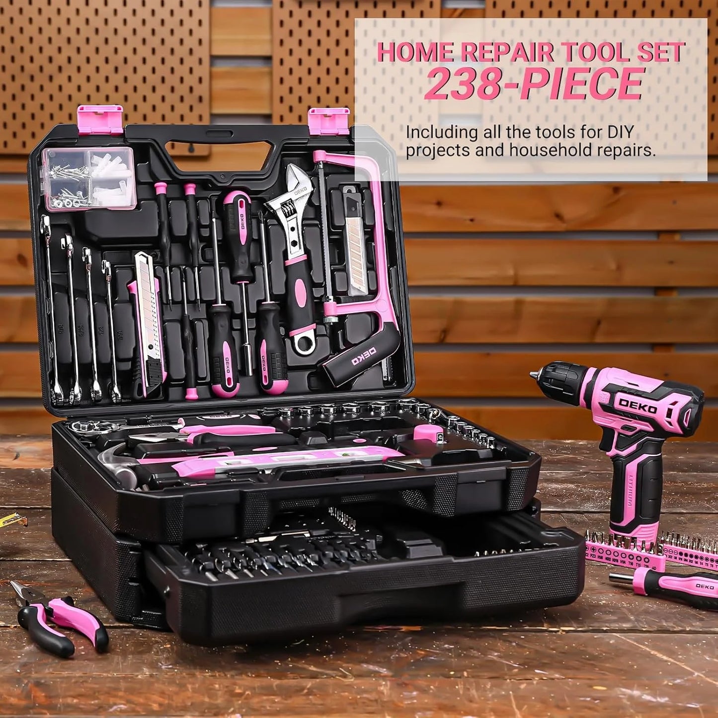 DEKODIY 12V Cordless Drill AllInOne Mechanic Toolbox WithIntegratedOrganizer Storage