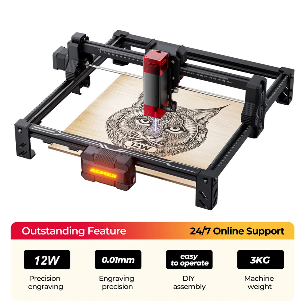 ACMER S2 Laser Engraver Upgradeable DIY Cutting Machine For Wood Metal Engraving