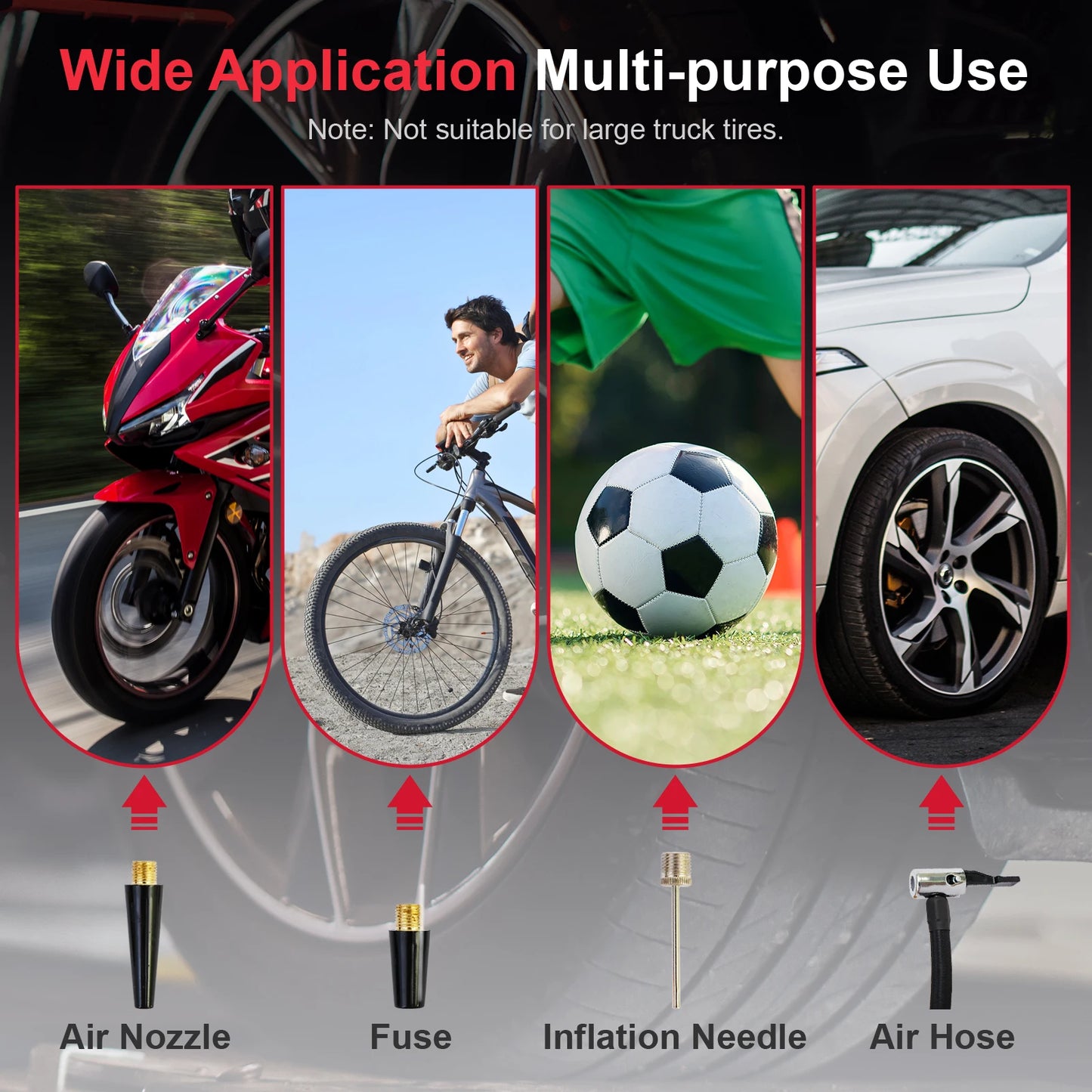 20V Car Tire Inflator Pump Air Compressor With Digital Display Auto Shutoff Precise 1 PSI Battery And 12V DC Backup