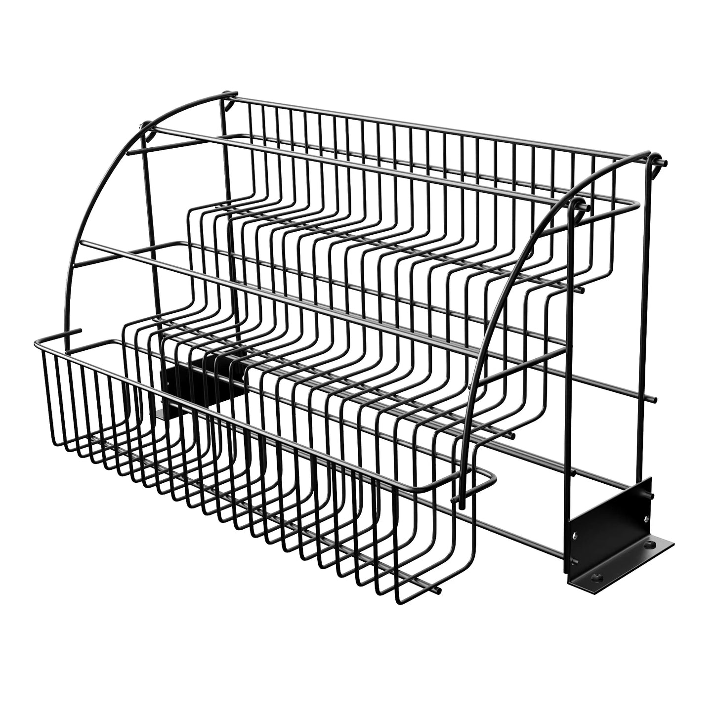 3-Layer Pull-Down Cabinet Metal Storage Rack with Expandable Spice Rack, Large Capacity for Kitchen, Bedroom, And Office Use