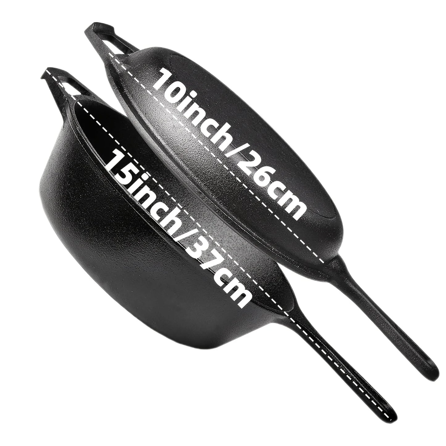 AEDG Heavy-Duty Cast Iron All-Purpose Skillet Set Nonstick OvenSafe Campfire-Ready