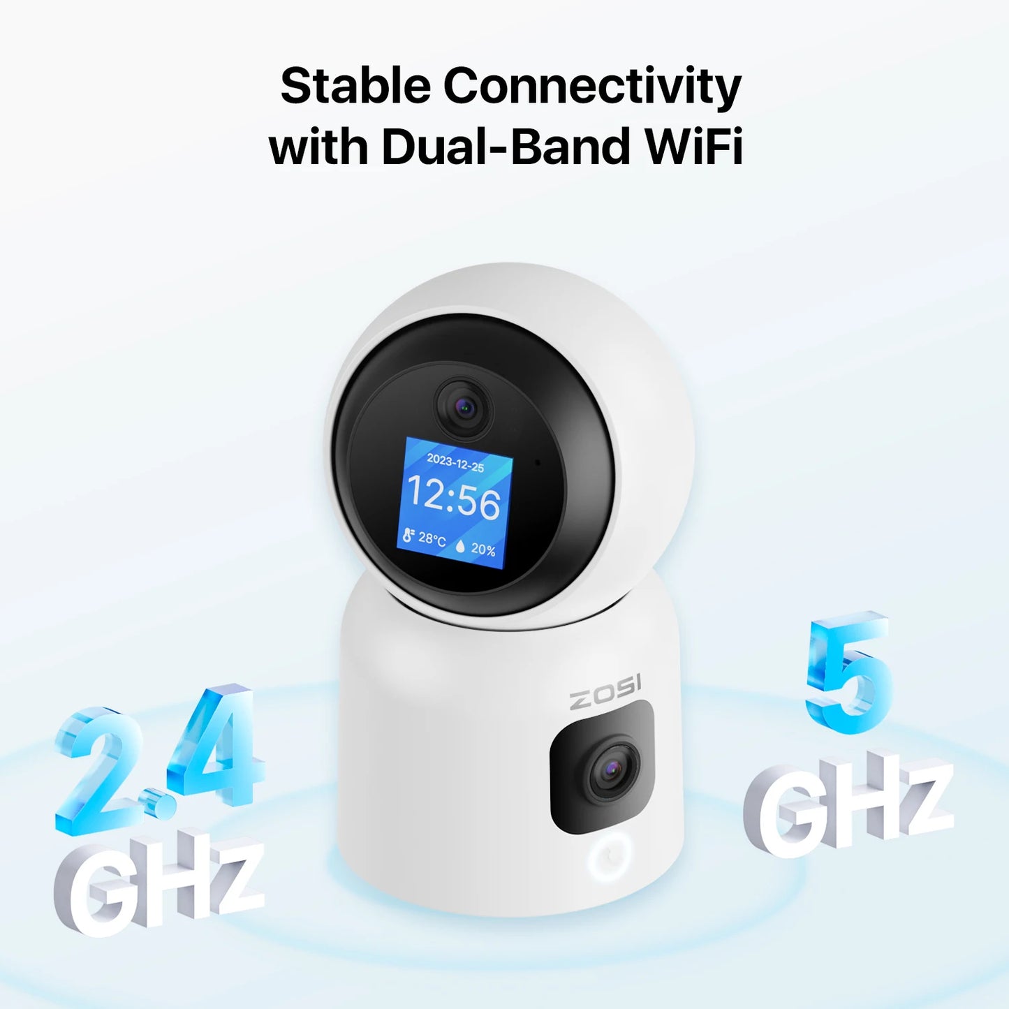 ZOSI 360 AI PTZ Security Camera With Auto Tracking Night Vision 2K Resolution Full 360 Degree Coverage