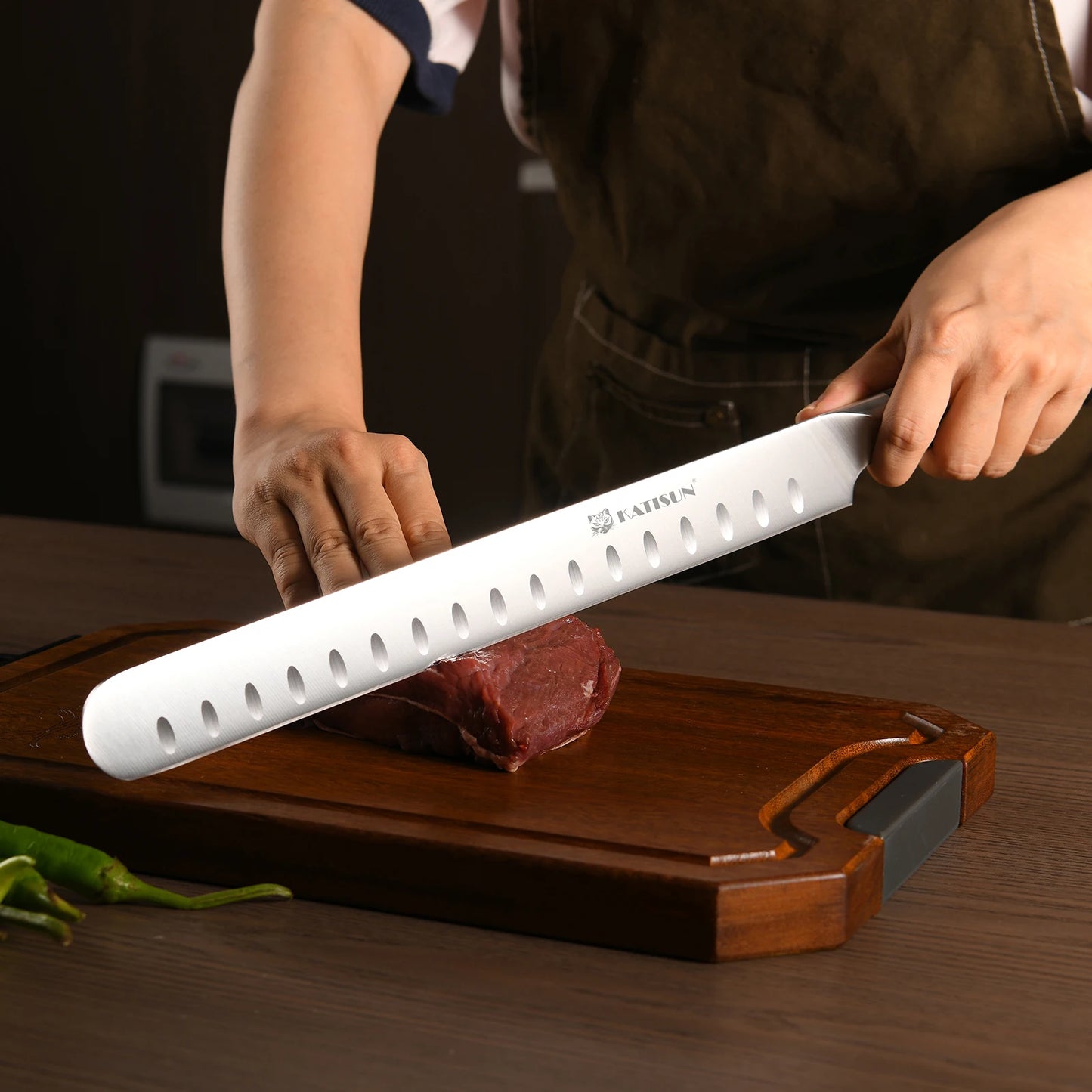 KATISUN Ham Slicing Knife Carbon Steel Ultra Sharp