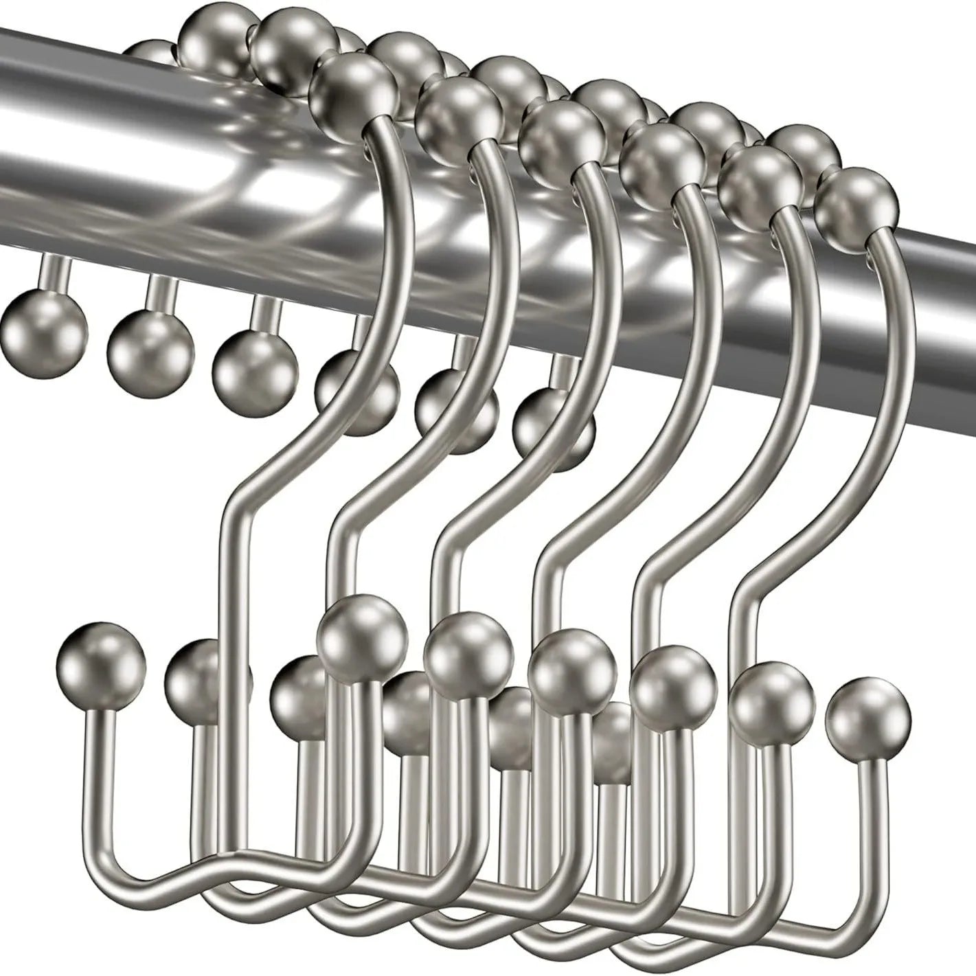 Decorative Stainless Steel Shower Curtain Hooks Moisture Resistant Durable Bathroom