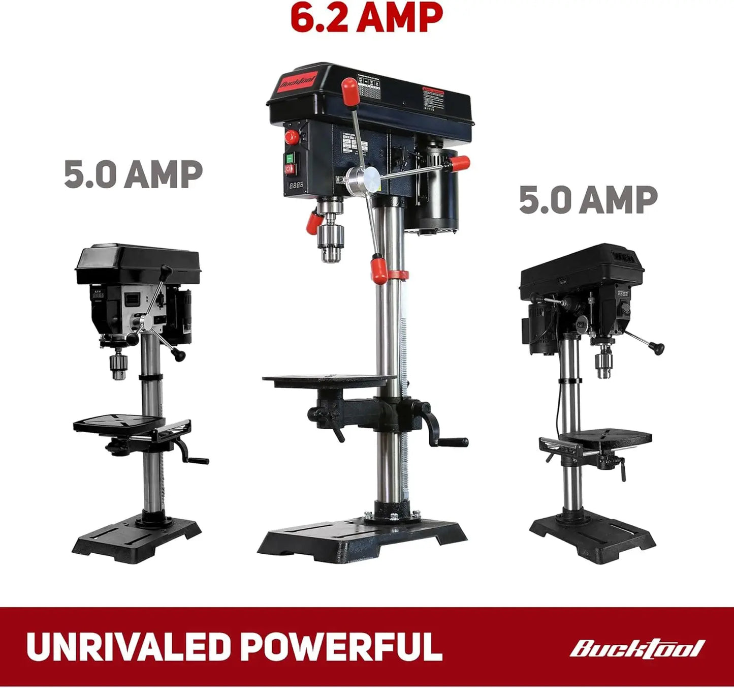 12 INCH 6.2A Professional Bench Drill Press, 3/4HP Powerful Benchtop Drill Press, Variable Speed Drill Press with IIIA Laser
