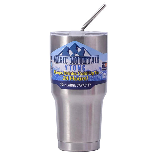 NONEDrinkware Magic Stainless Steel Vacuum Insulated Thermos Cup with Straw