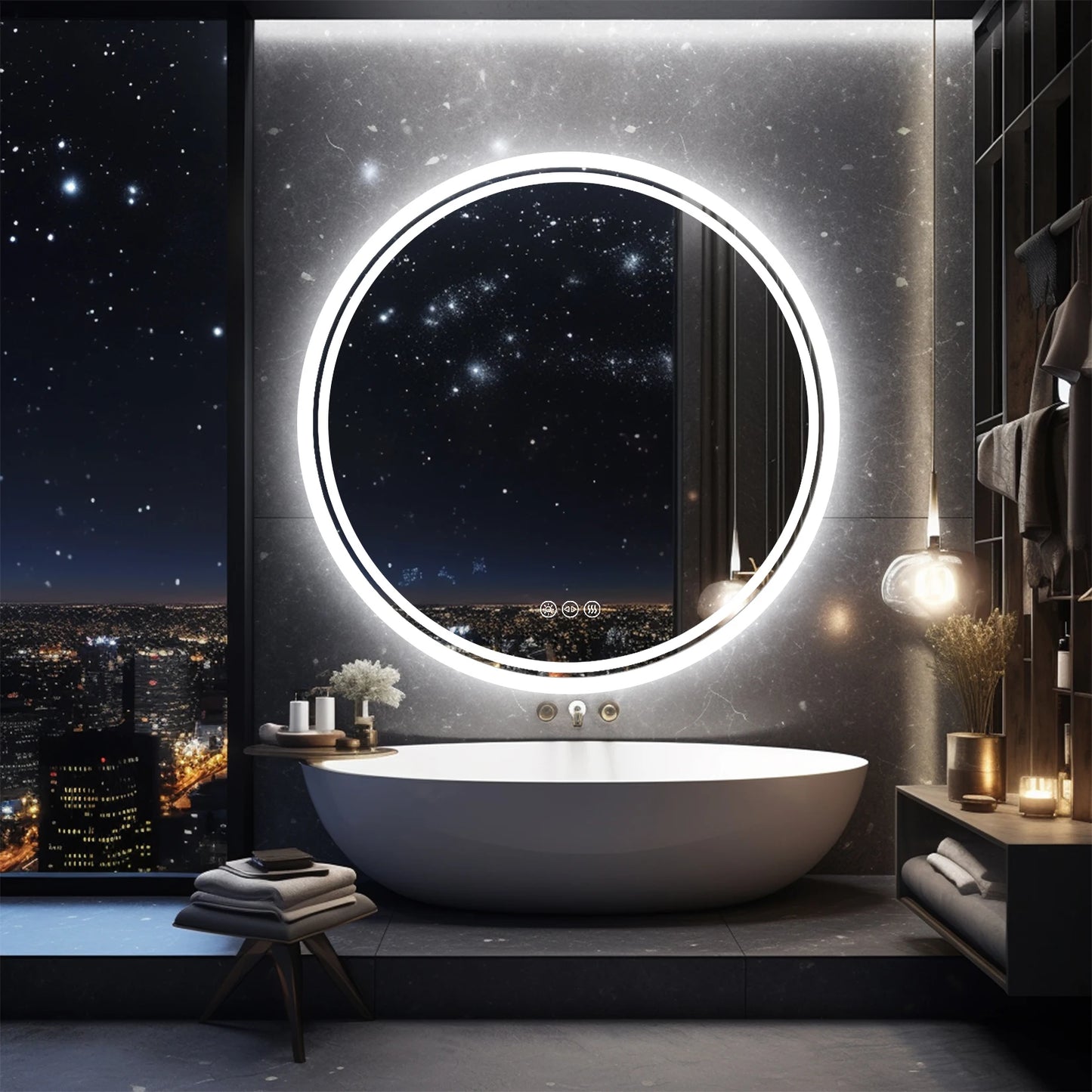 Wisfor Bathroom Mirror With LED Backlit Anti Fog Dimmable