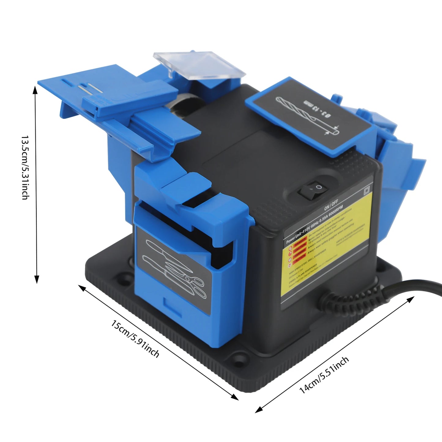 96W Electric Drill Bit Sharpener 110V Multifunction Grinding Machine for Knives and Scissors