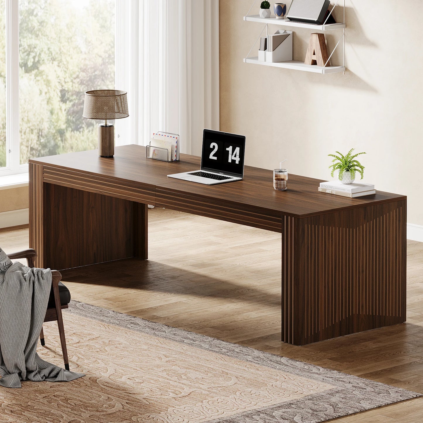 Tribesigns Two Person Desk Multifunctional Ergonomic Home Office Writing Tabletop