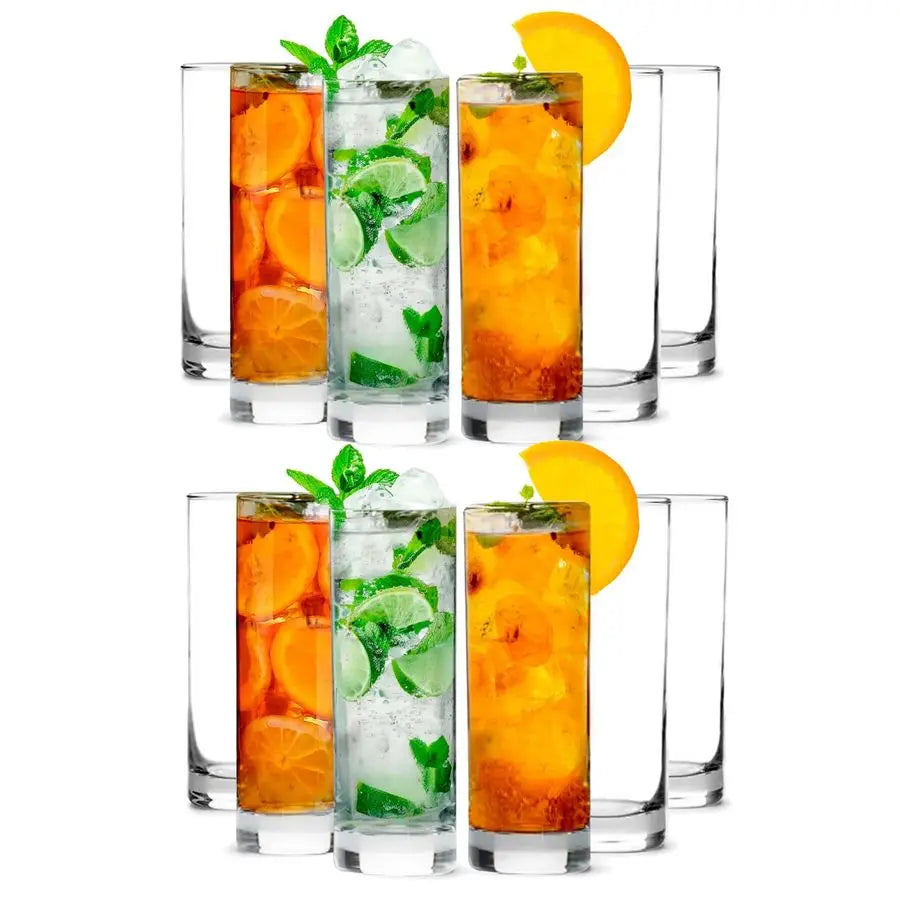 Premium Lead-Free Highball Glassware Set for Tom Collins Crystal-Clear Glassware