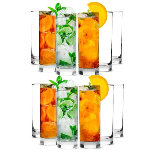 Premium Lead-Free Highball Glassware Set for Tom Collins Crystal-Clear Glassware