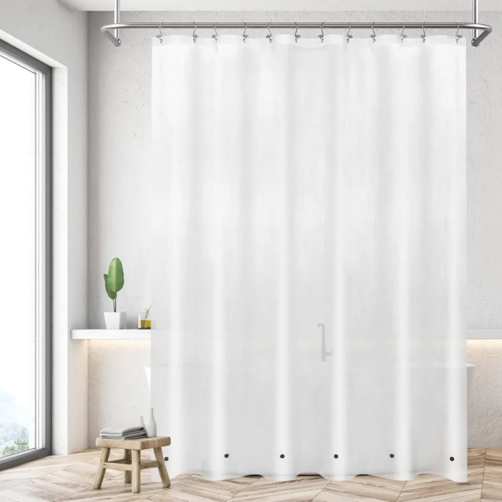 Clear PEVA Shower Curtain Liner Waterproof PVC Free Bathroom Splash Protection
