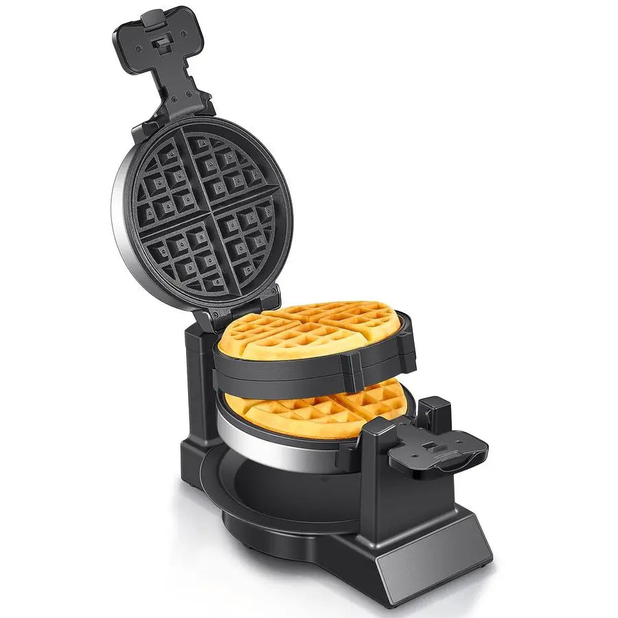 Belgian Waffle Maker Nonstick Rotating Waffle Iron With Double Flip