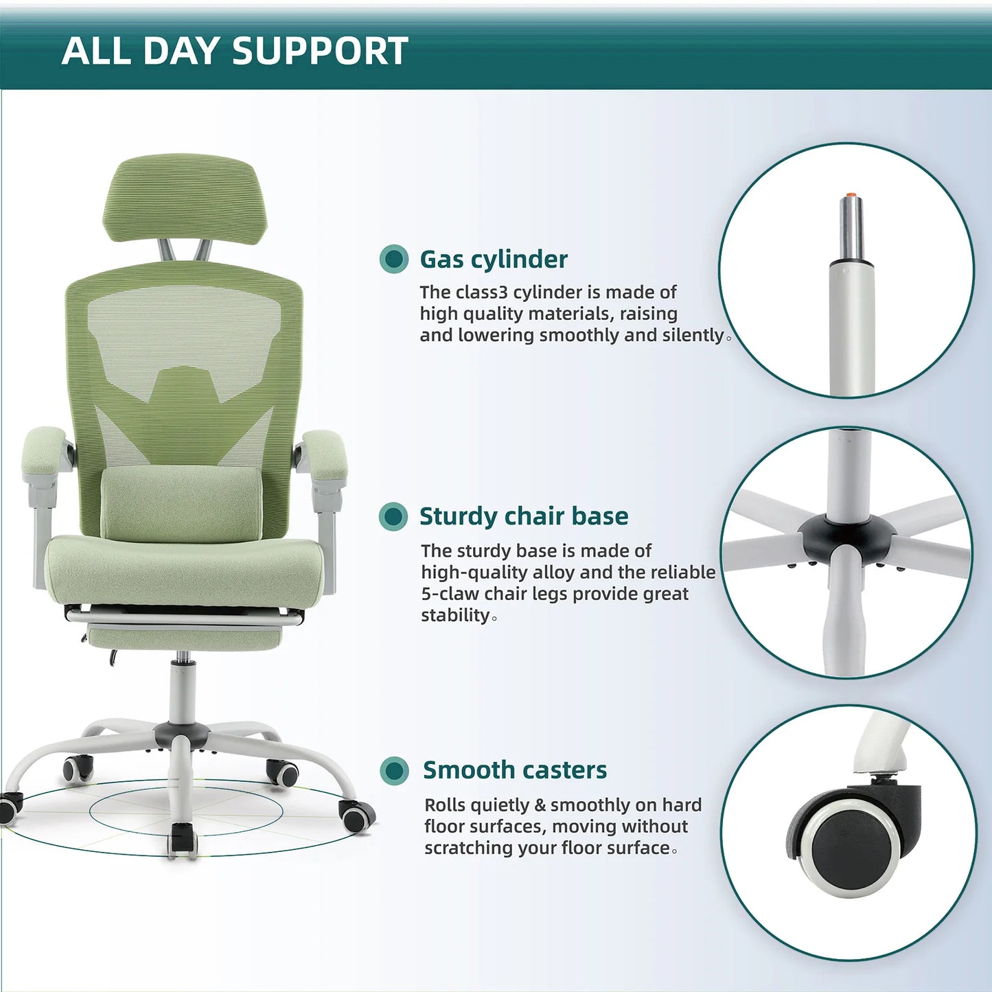JHK Ergonomic Reclining High Back Mesh Executive Chair With LumbarSupportPillowPro