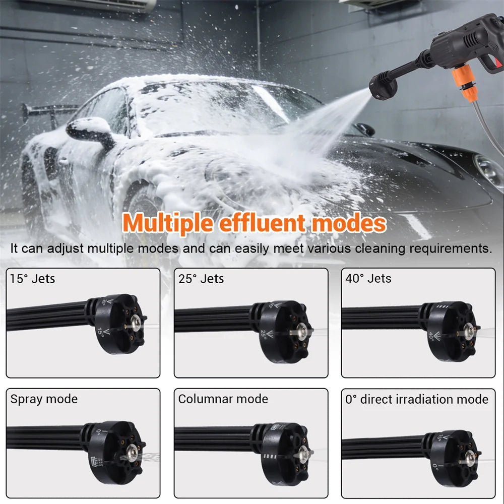 Cordless Electric Pressure Washer 1000 PSI With Six In One Nozzle Dual Batteries Portable Cleaning Tool For Cars Patios