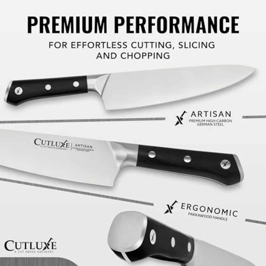 Chef Knife German High Carbon Steel Full Tang Handle Sheath Artisan Series