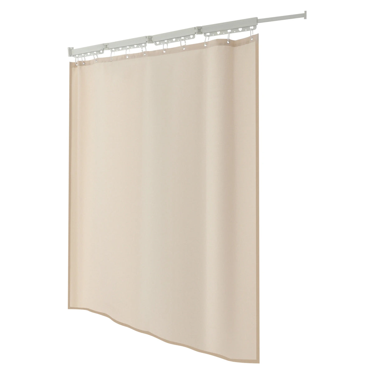 No Drill Folding Shower Curtain Rod, Adjustable Wall Mount Set