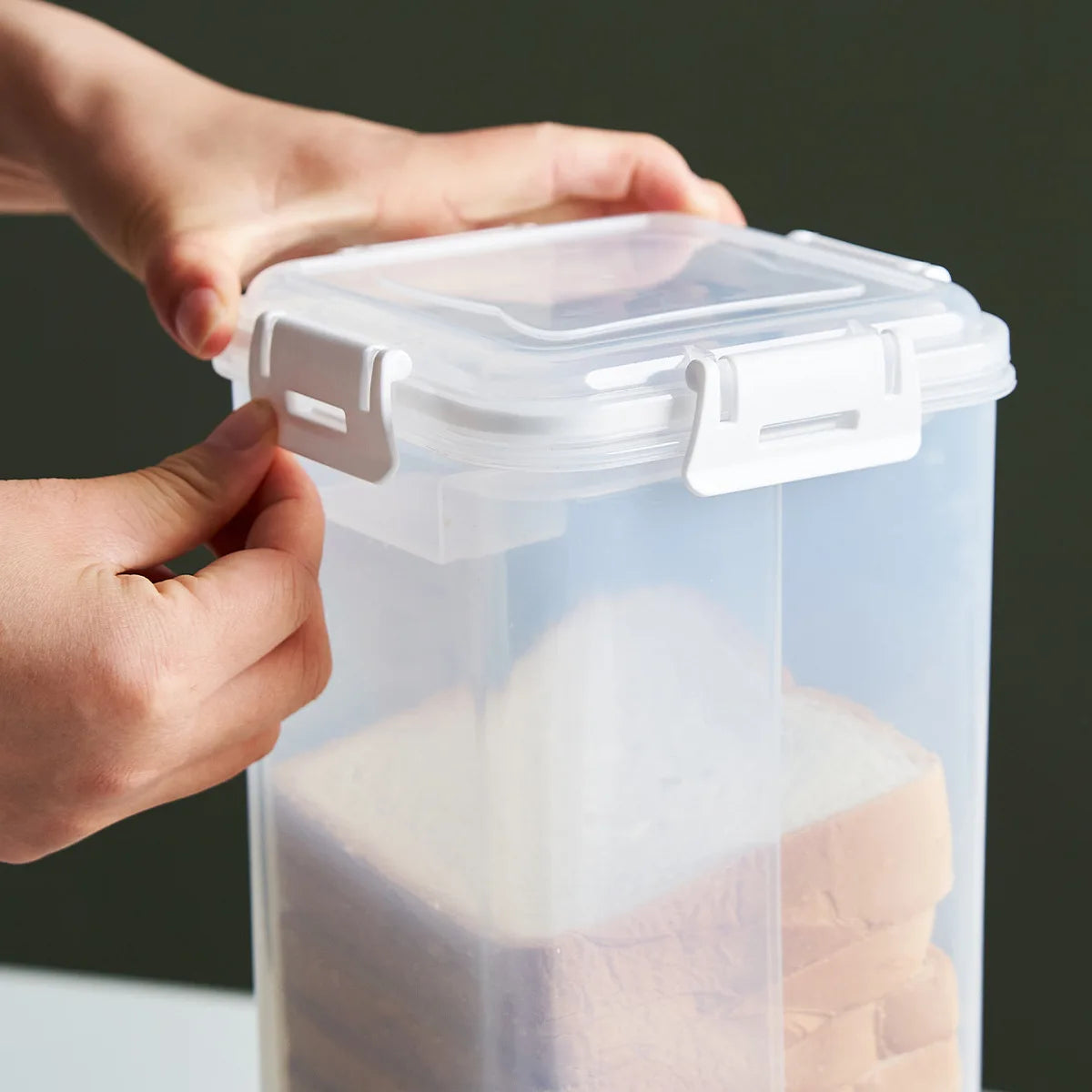 Clear Airtight Bread Box With Lid For Fresh Homemade Bread Transparent Countertop Storage Container