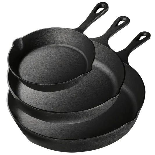 3Pcs Stainless Steel Skillet Set 6 8 10 Inch Frying Pans