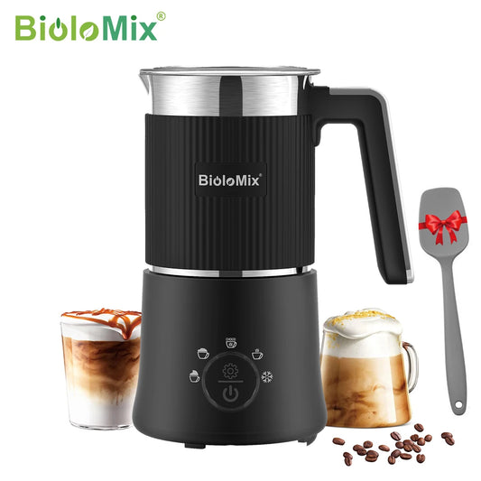Biolomix 5-in-1 Automatic Hot Cold Foam Maker With Detachable Steamer And Frother