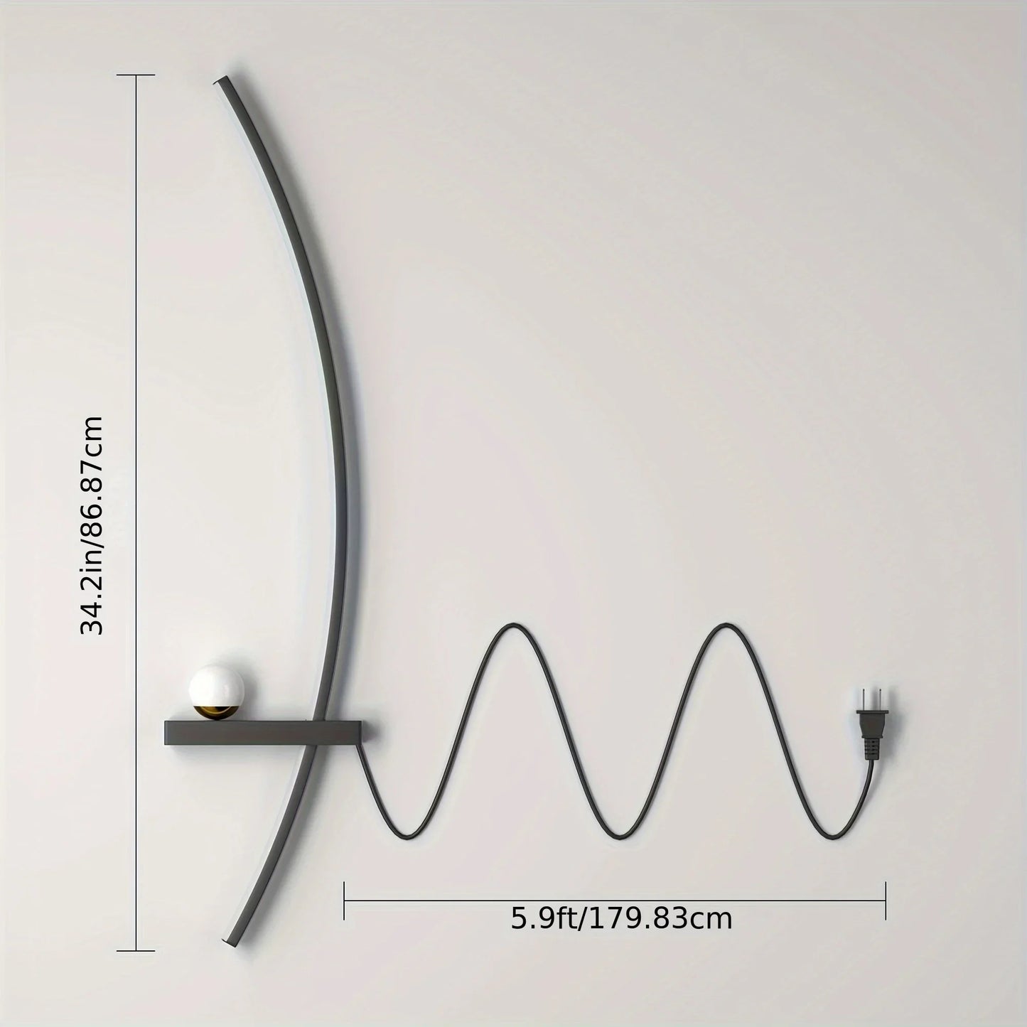 2 Pack Modern Arc LED Wall Lamps for 3000K ArchitecturallyDesignedIlluminationEnhancement