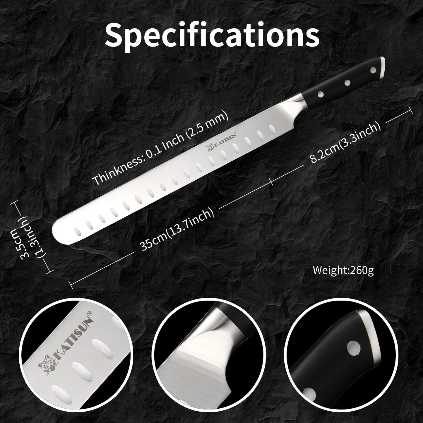 KATISUN Ham Slicing Knife Carbon Steel Ultra Sharp