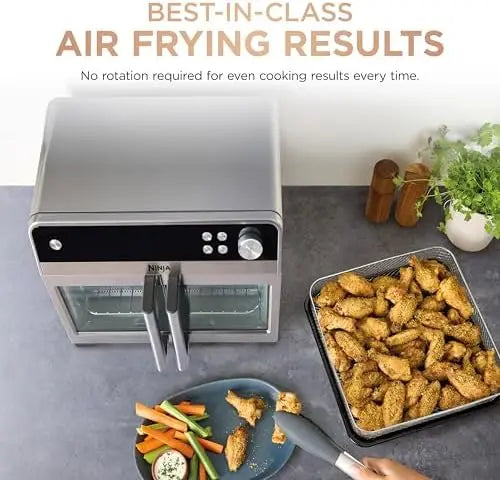 XMSJ Premium Three In One French Door Air Fryer Convection Oven With Large 5Quart Basket And 10 Functions