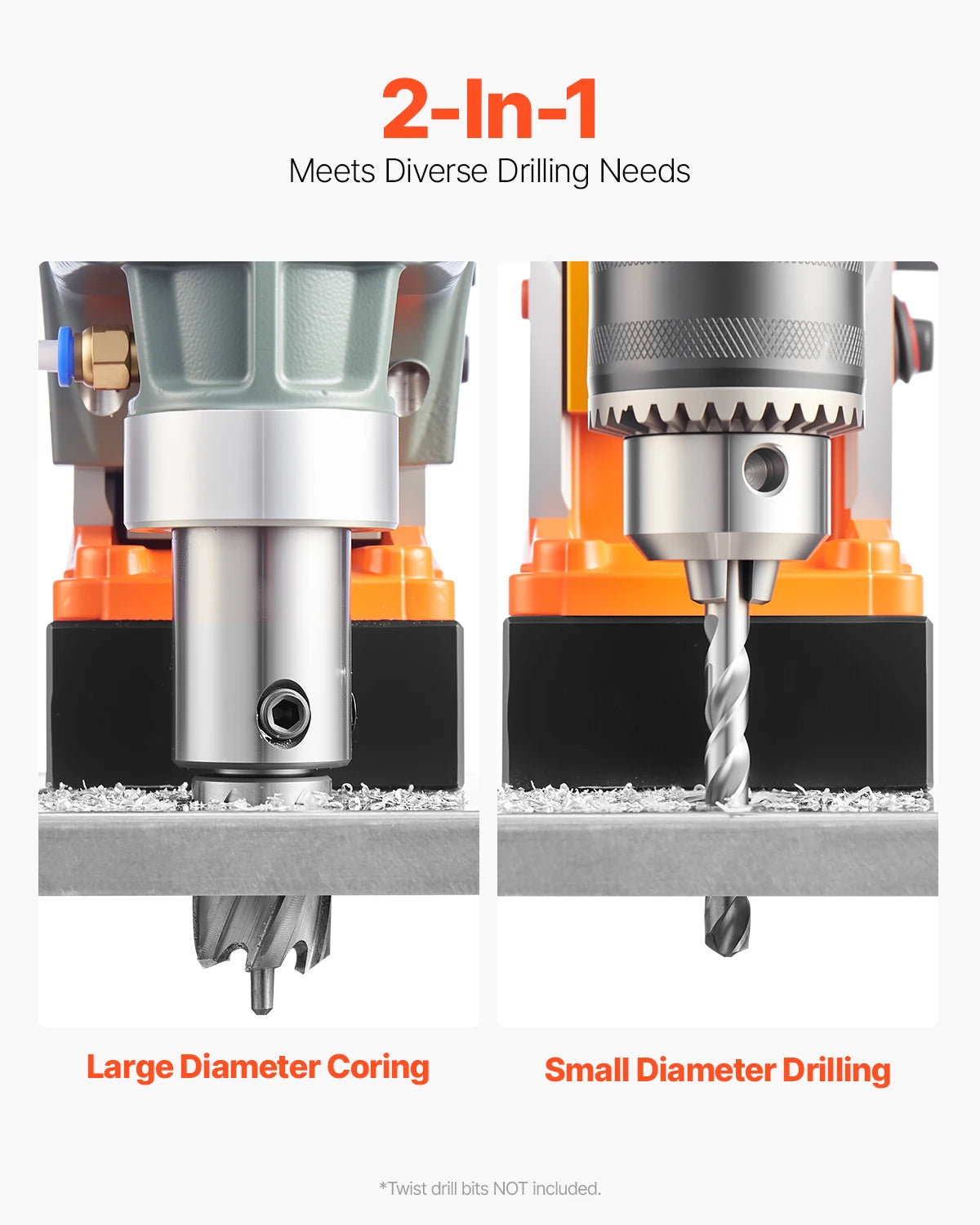 SucceBuy Magnetic Drill Press Kit 11 Piece Portable Electric High Power 1450W 850 RPM For Steel Plate Drilling