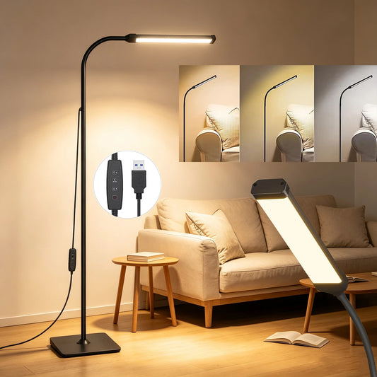 Dumiloo Led Gooseneck Floor Reading Lamp Dimmable With Usb Port