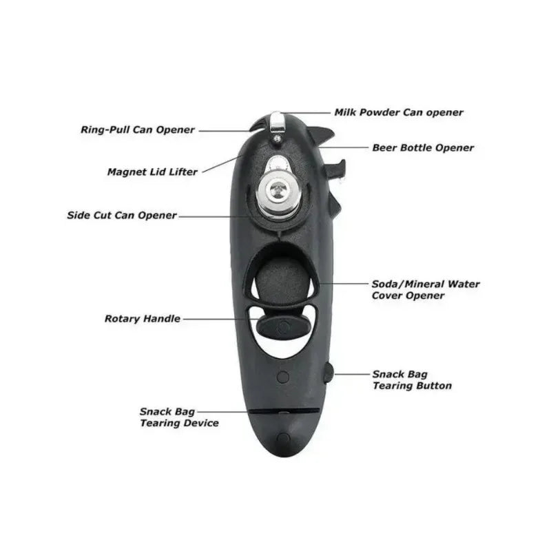 8 In 1 Can Opener Heavy Duty Stainless Steel Multi Tool for Cans Bottles Snack Bags Kitchen Gadget