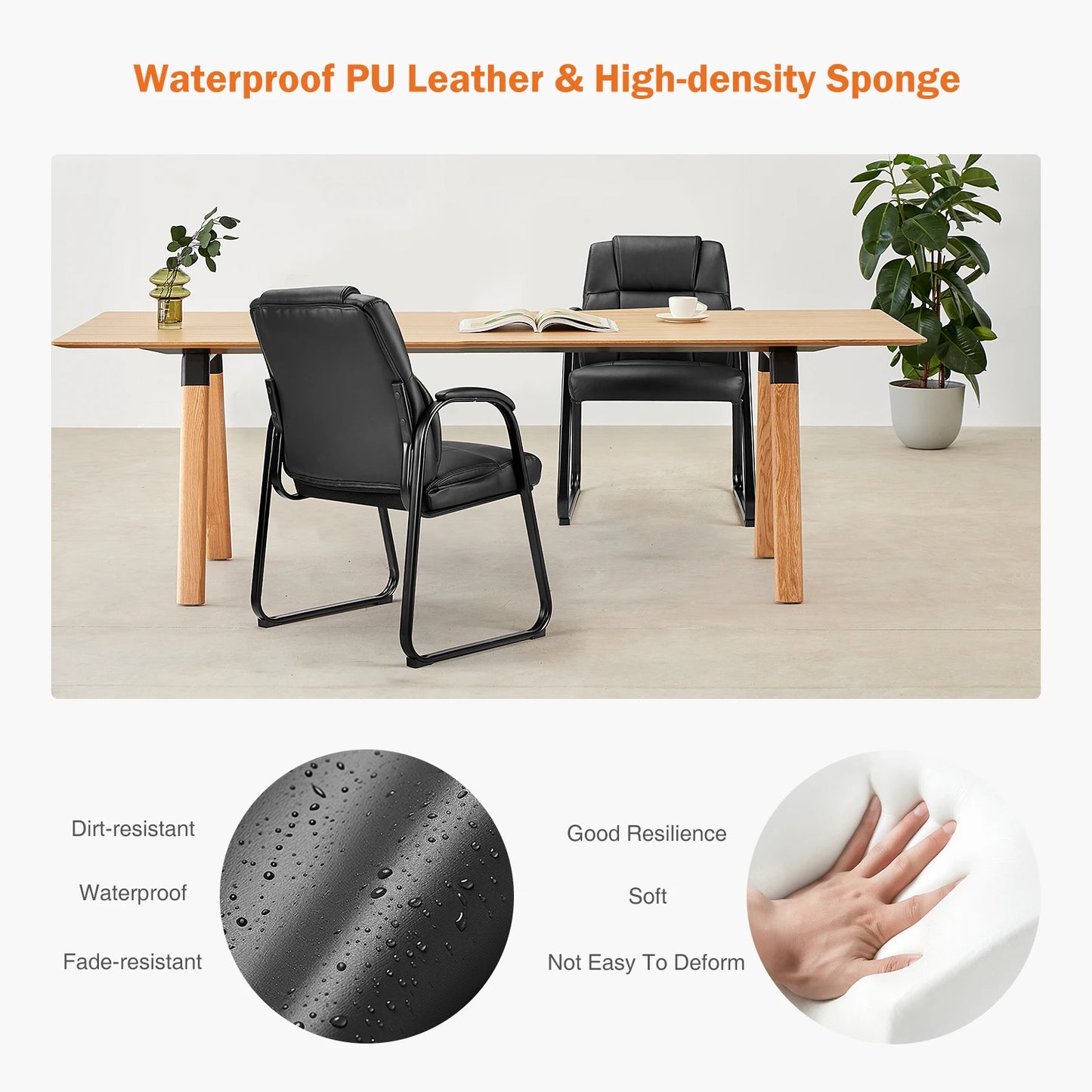 JHK Ergonomic Office Chair With Padded Backrest And Armrests For All Day Comfort