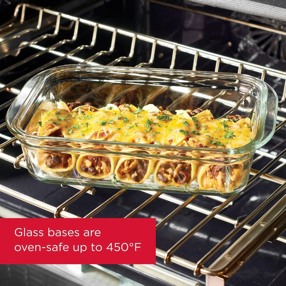 Tempered Glass Food Storage Containers Two Airtight Leakproof Microwave DishwasherSafe