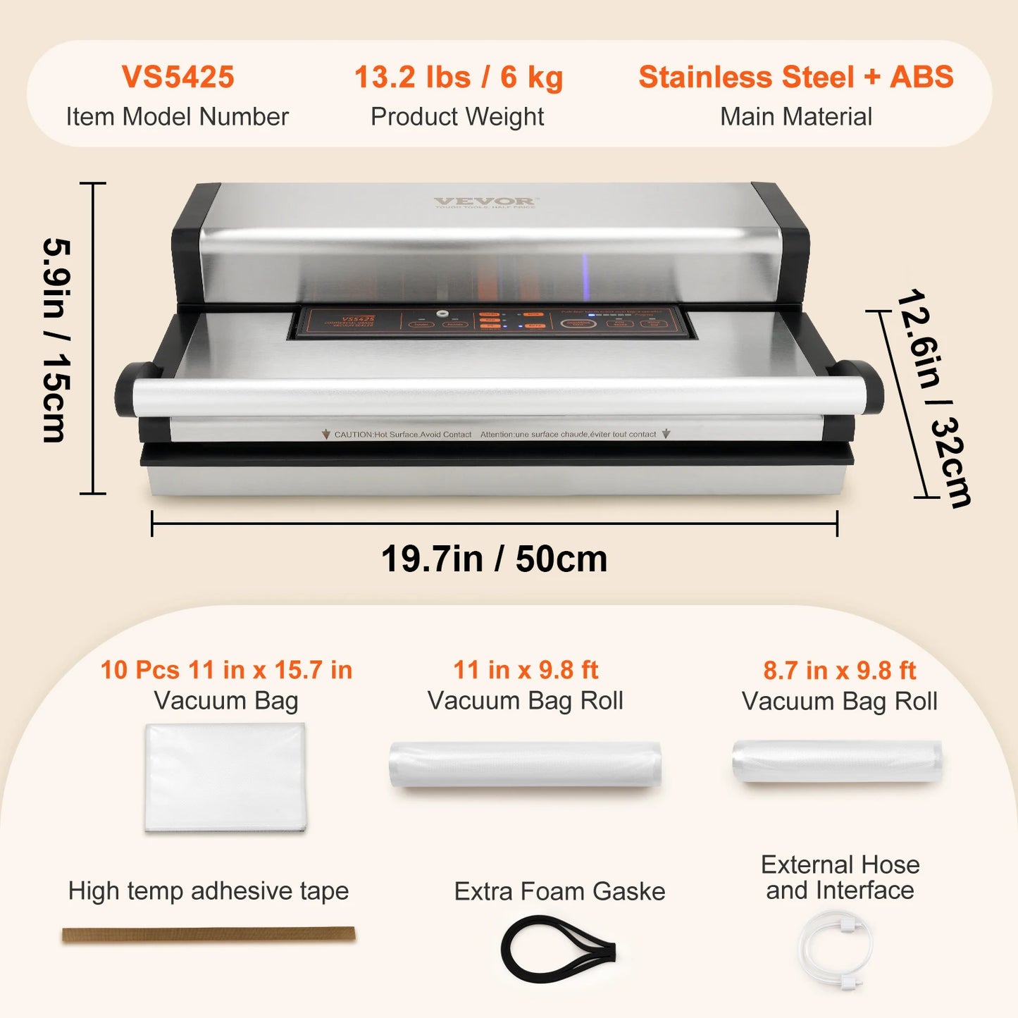 SucceBuy Commercial Vacuum Sealer Machine Multifunction Automatic Food Packaging with Bag Roll Storage Cutter for Home Kitchen