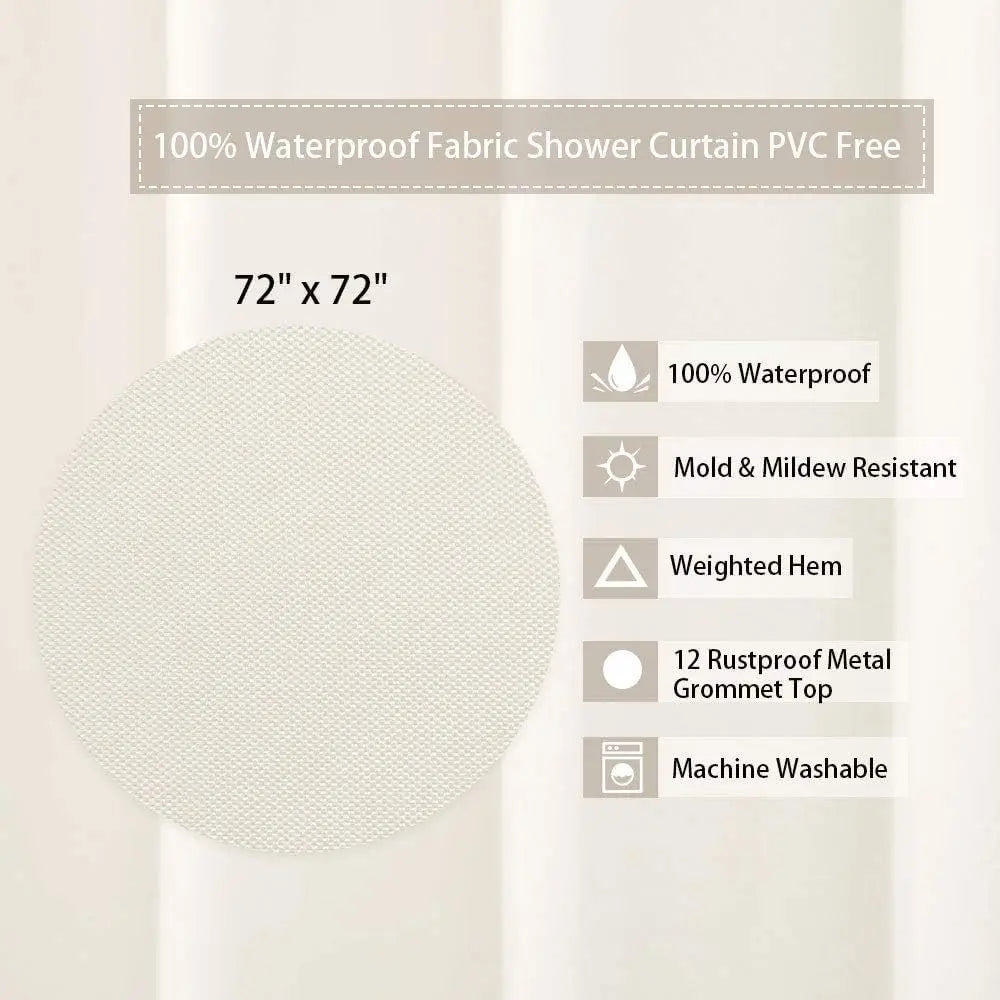 HiMISS Hotel Quality Waterproof Shower Curtain Liner With Magnets Durable Polyester Knit Weave