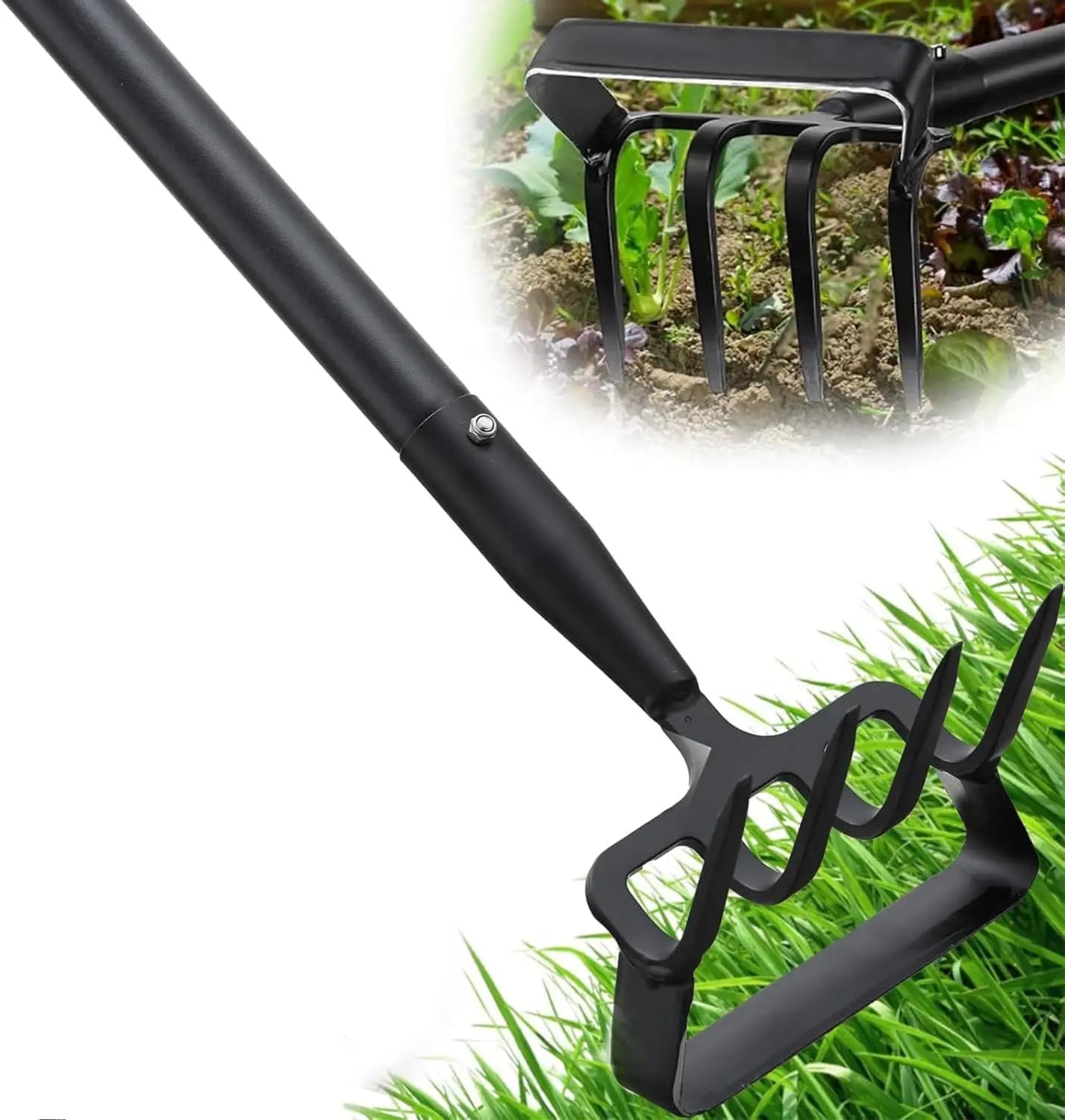 Adjustable Garden Hoe With Rake Tiller For Superior ErgonomicallyDesigned Cultivation