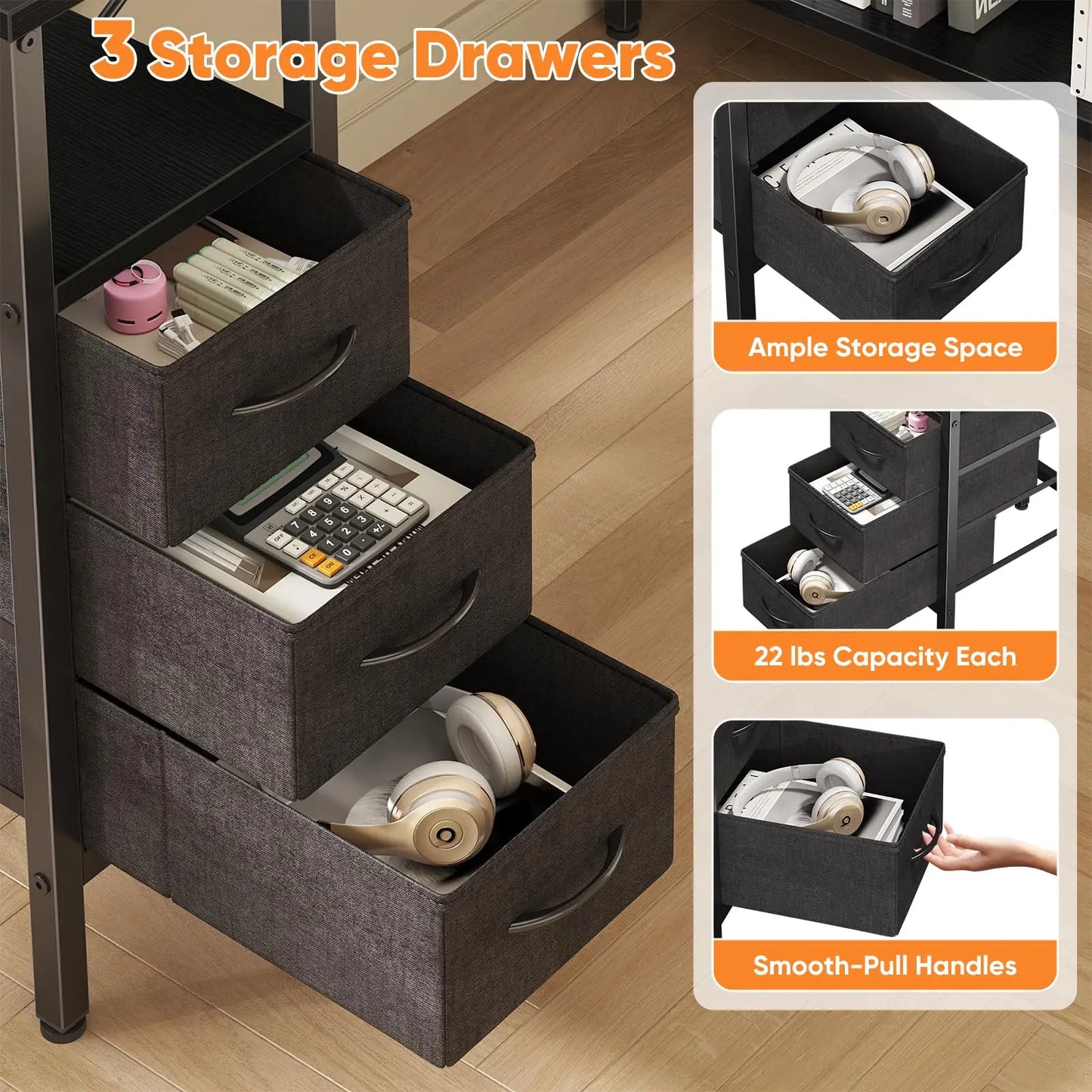 JHK L Shaped Desk With Beneficial Ergonomic Organization FacilitiesPlus PowerOutlet