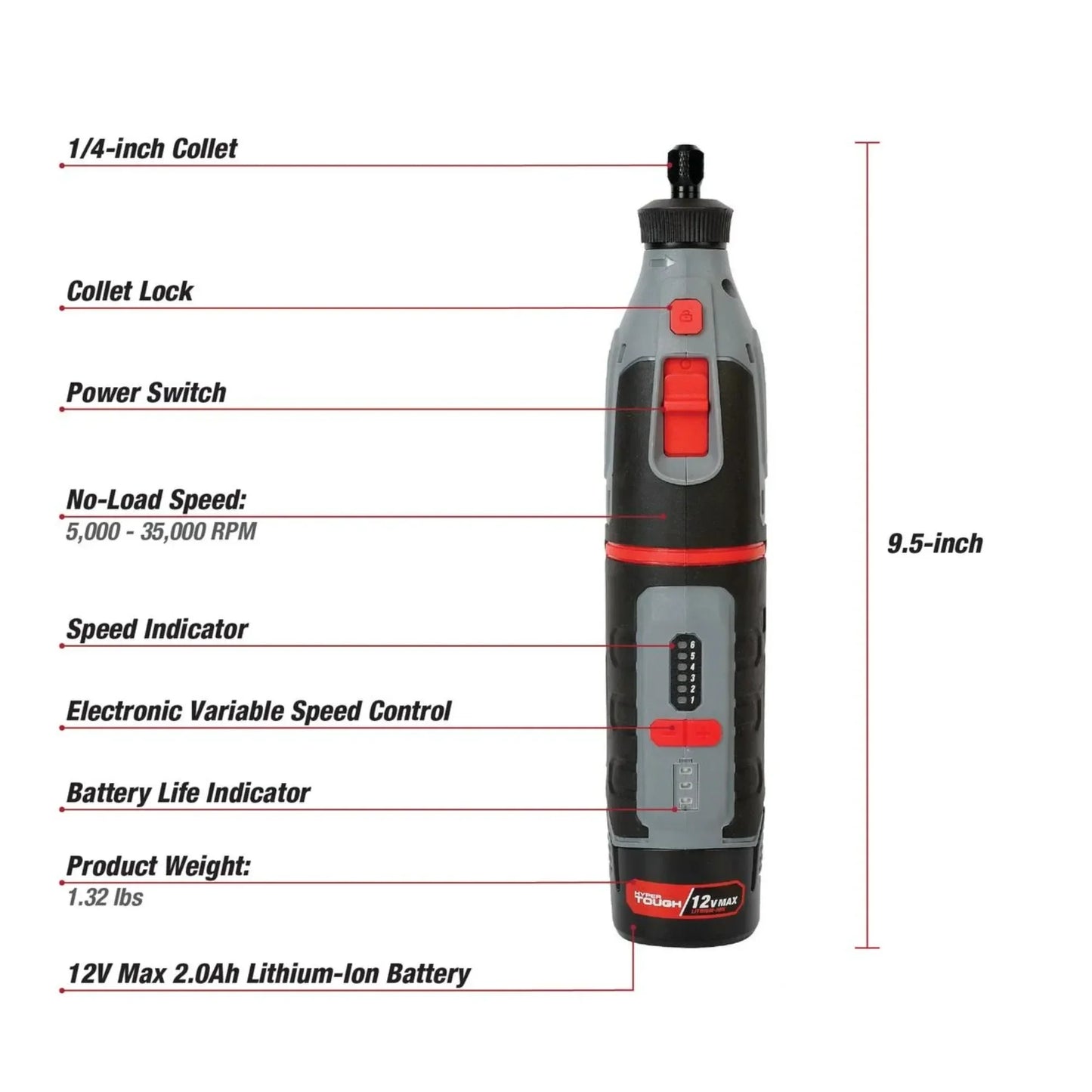 12V Cordless Rotary Tool Kit 40 Pcs, Variable Speed Electric Grinder for DIY Craft Polishing Cutting Drilling