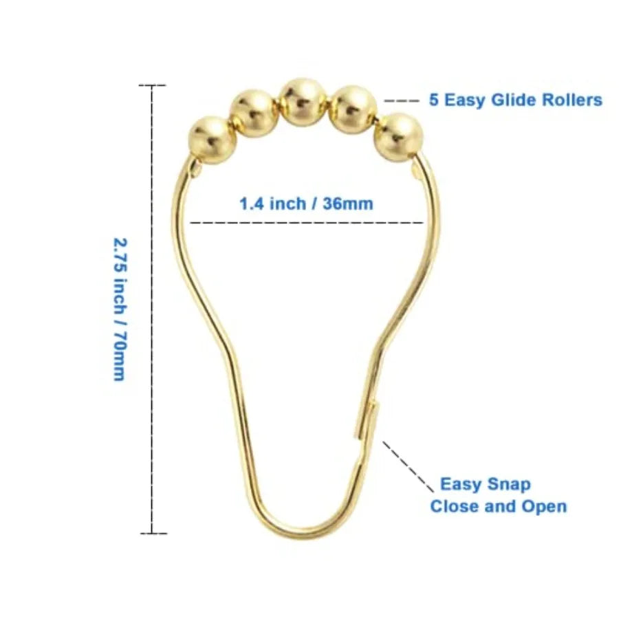 YAO HUI HUANG Rustproof Shower Curtain Hooks 12 Pack