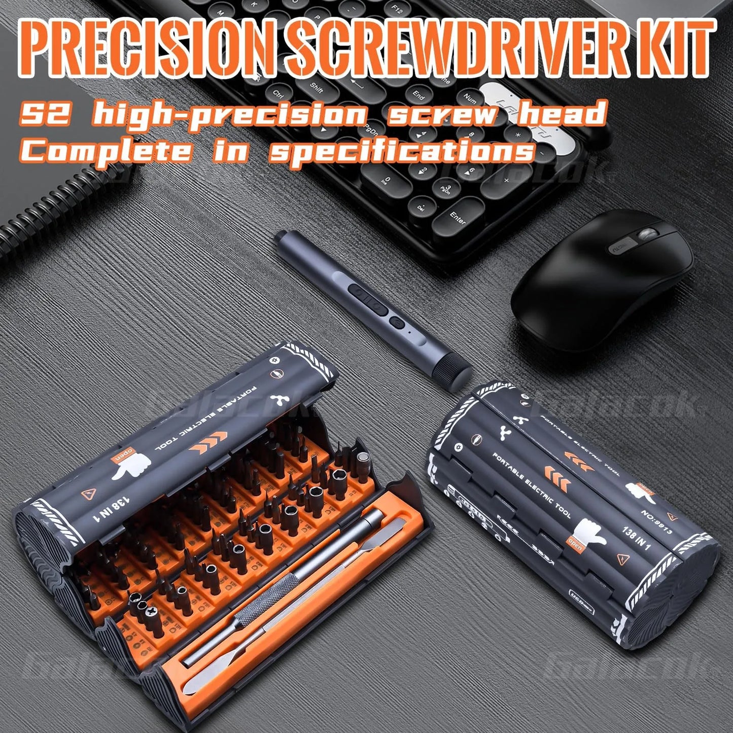 Galacok 138 In 1 Electric Precision Screwdriver Set With 122 Bits For Phones Laptops Drones Glasses And Game Consoles