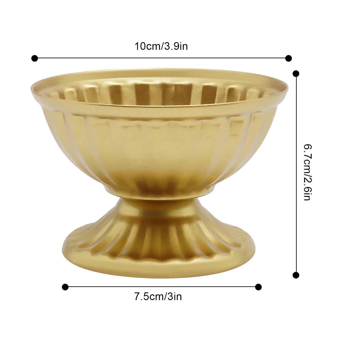 Bymaocar Ten Pack Mini Metal Vases For Floral Arrangements Durable Forged Iron With Paint Bake Finish 7.5 Cm Base